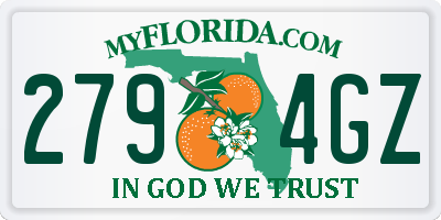FL license plate 2794GZ