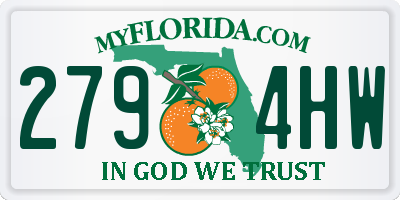 FL license plate 2794HW