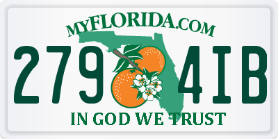 FL license plate 2794IB
