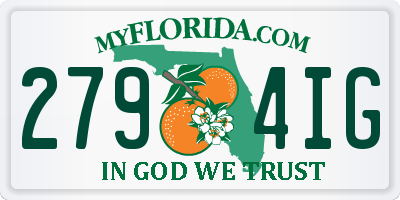 FL license plate 2794IG
