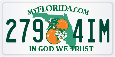FL license plate 2794IM