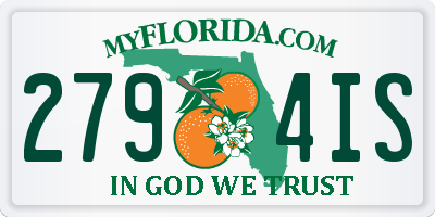 FL license plate 2794IS