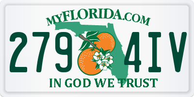 FL license plate 2794IV