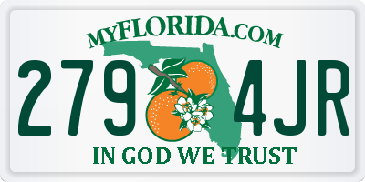FL license plate 2794JR