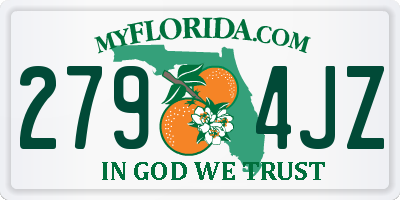 FL license plate 2794JZ