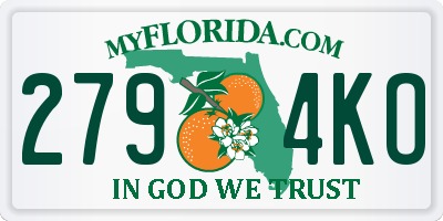 FL license plate 2794KO
