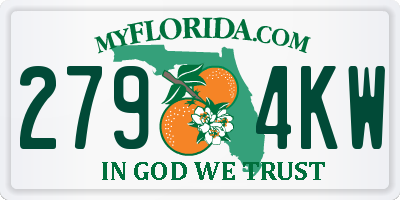 FL license plate 2794KW