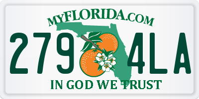 FL license plate 2794LA