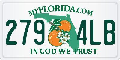 FL license plate 2794LB