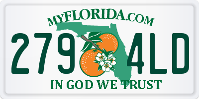 FL license plate 2794LD