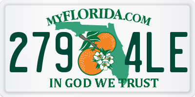 FL license plate 2794LE