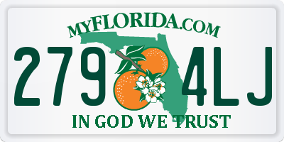 FL license plate 2794LJ