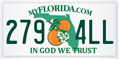 FL license plate 2794LL