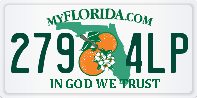 FL license plate 2794LP