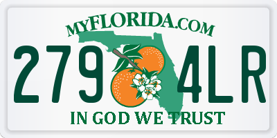 FL license plate 2794LR