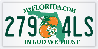 FL license plate 2794LS