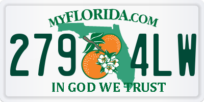 FL license plate 2794LW
