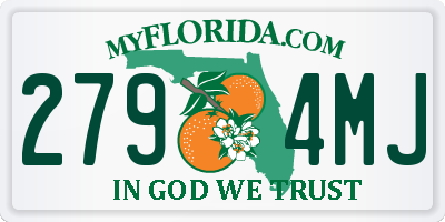 FL license plate 2794MJ