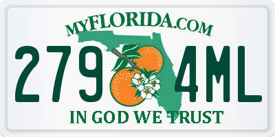 FL license plate 2794ML