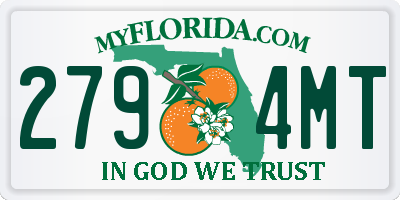 FL license plate 2794MT