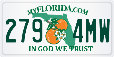 FL license plate 2794MW