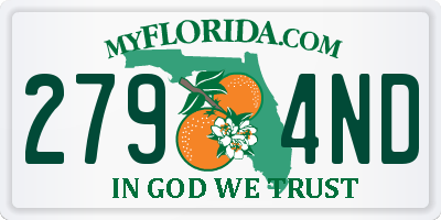 FL license plate 2794ND