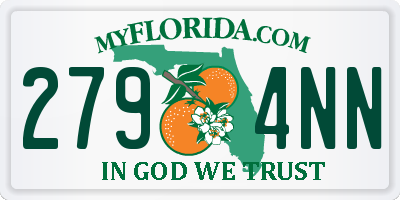 FL license plate 2794NN
