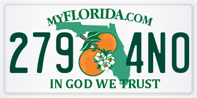FL license plate 2794NO