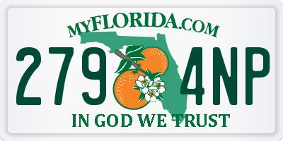FL license plate 2794NP