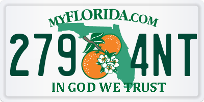 FL license plate 2794NT