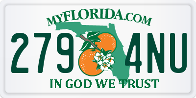 FL license plate 2794NU