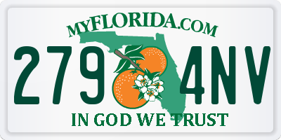 FL license plate 2794NV