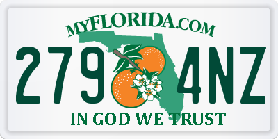 FL license plate 2794NZ