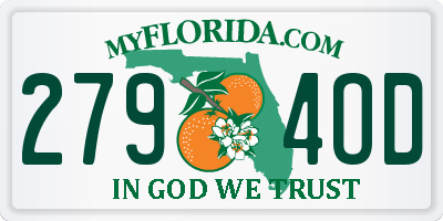 FL license plate 2794OD