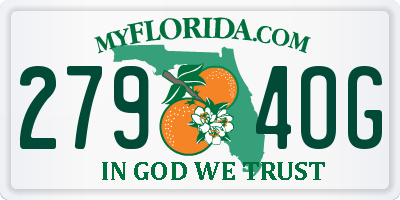 FL license plate 2794OG