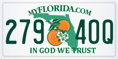 FL license plate 2794OQ