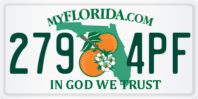 FL license plate 2794PF