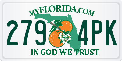 FL license plate 2794PK