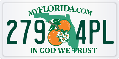 FL license plate 2794PL