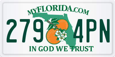 FL license plate 2794PN