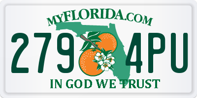 FL license plate 2794PU