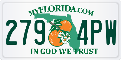 FL license plate 2794PW