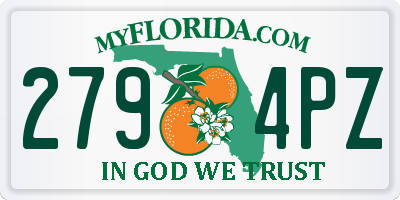 FL license plate 2794PZ