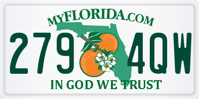 FL license plate 2794QW