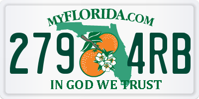 FL license plate 2794RB