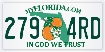 FL license plate 2794RD