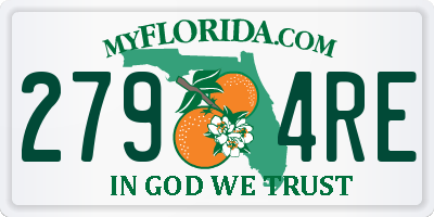 FL license plate 2794RE