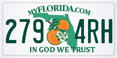 FL license plate 2794RH