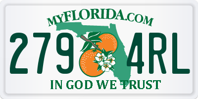 FL license plate 2794RL