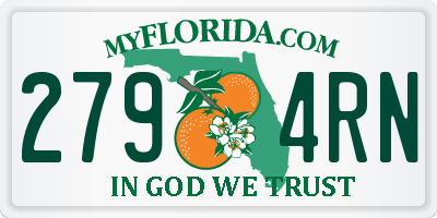FL license plate 2794RN